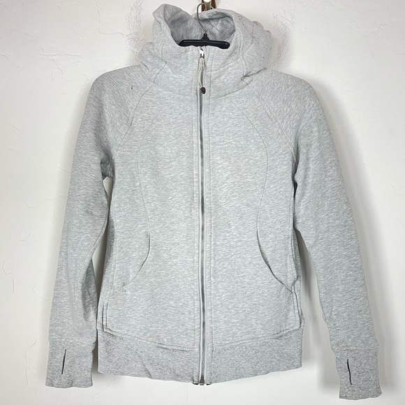 lululemon athletica Jackets & Blazers - Lululemon Scuba Hoodie IV Gray Zip Fleece Hooded Coat Thumb Holes Athletic